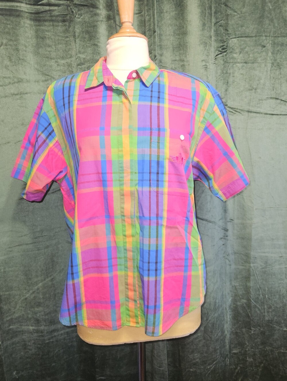 Vintage Dockers Multi Color Plaid Short Sleeve Shirt